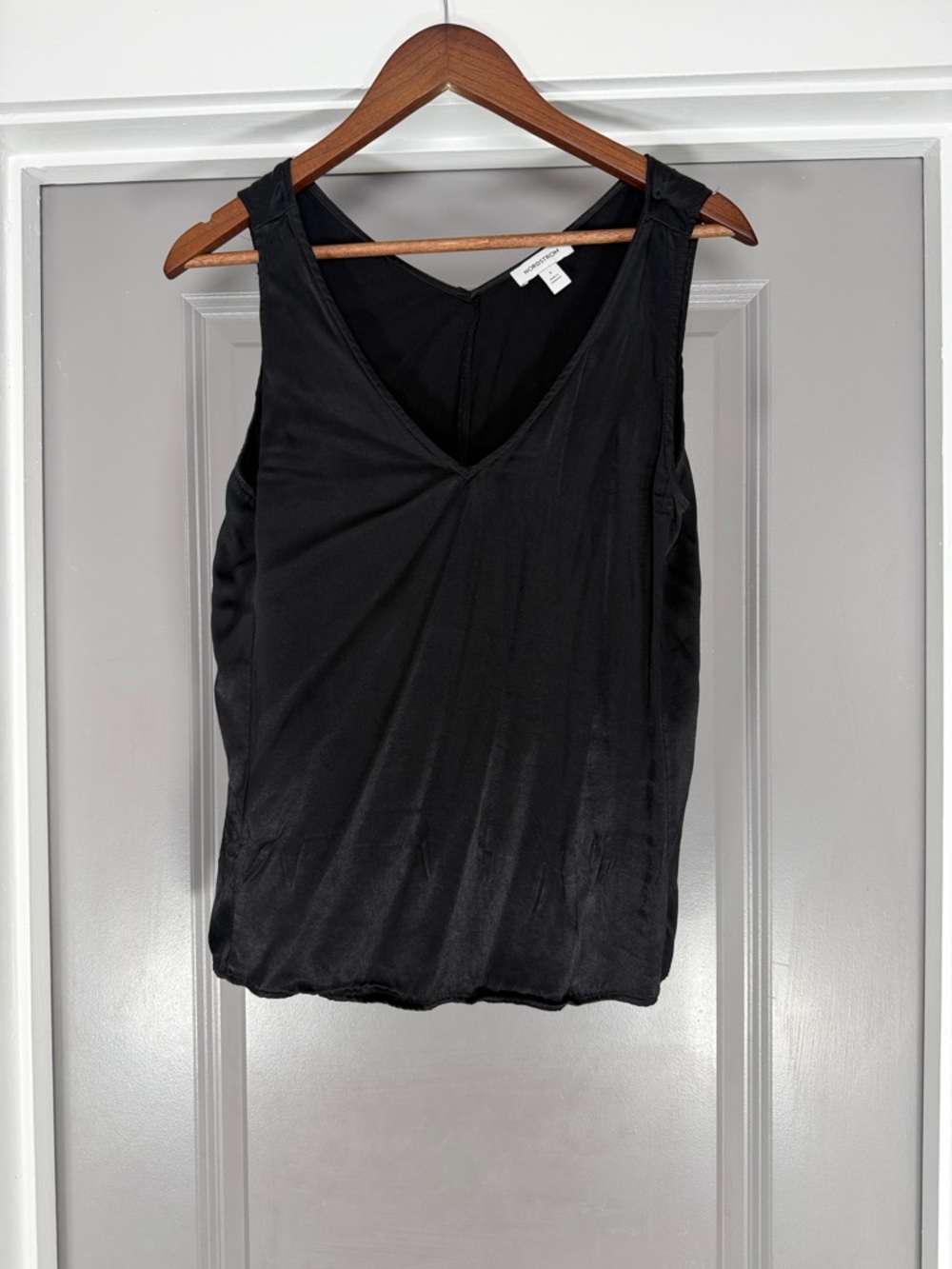 Nordstrom Black V-Neck Satin Camisole